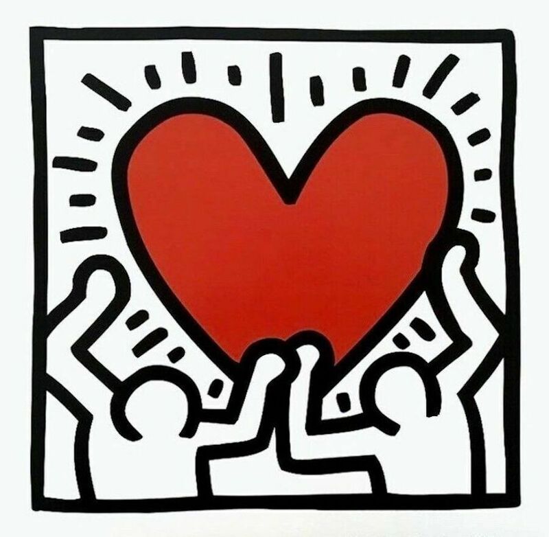 Keith Haring, ‘Untitled (1988) Two Figures with Heart’, 2011, Reproduction, Offset Lithograph premium paper with satin finish, Art Commerce