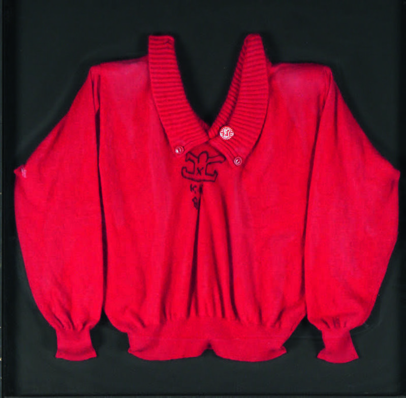 Keith Haring, ‘Untitled (red sweater)’, c.1984, Fashion Design and Wearable Art, Ink on red fabric, DIGARD AUCTION