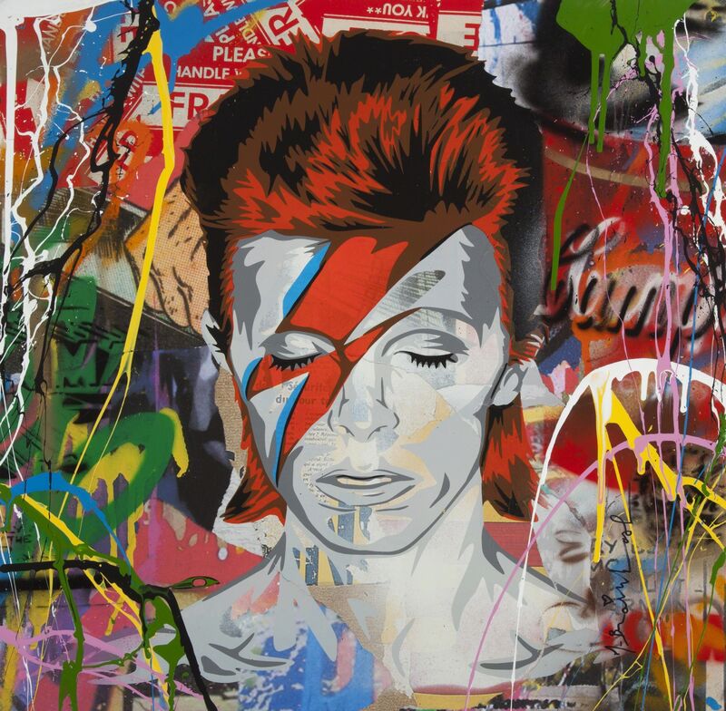 Mr. Brainwash, ‘Bowie’, 2016, Print, Inkjet print collage on paper with hand embellishements in acrylic, Julien's Auctions