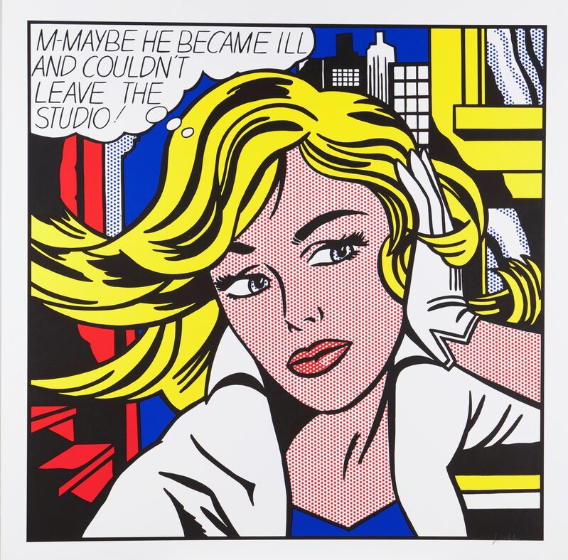 Roy Lichtenstein, ‘"M-Maybe", 1965’, Drawing, Collage or other Work on Paper, Colored silkscreen on cardboard, Veritas