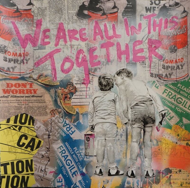 Mr. Brainwash, ‘We Are All in This Together’, 2020, Drawing, Collage or other Work on Paper, Mixed media on paper, Artsy x Capsule Auctions