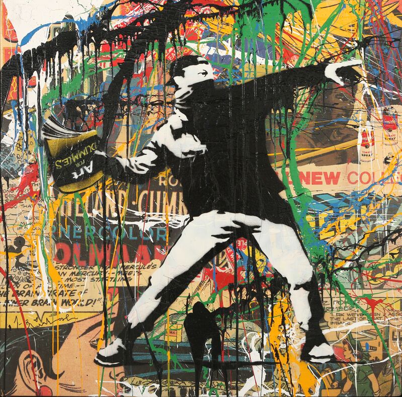 Mr. Brainwash, ‘Banksy thrower’, 2014, Painting, Stencil and acrylic on canvas, Fine Art Auctions Miami
