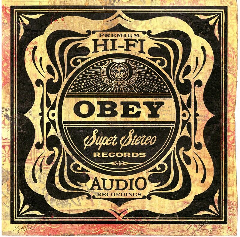 Shepard Fairey, ‘Super Stereo’, 2013, Print, Screen print and mixed media collage on paper (album cover), Underdogs Gallery
