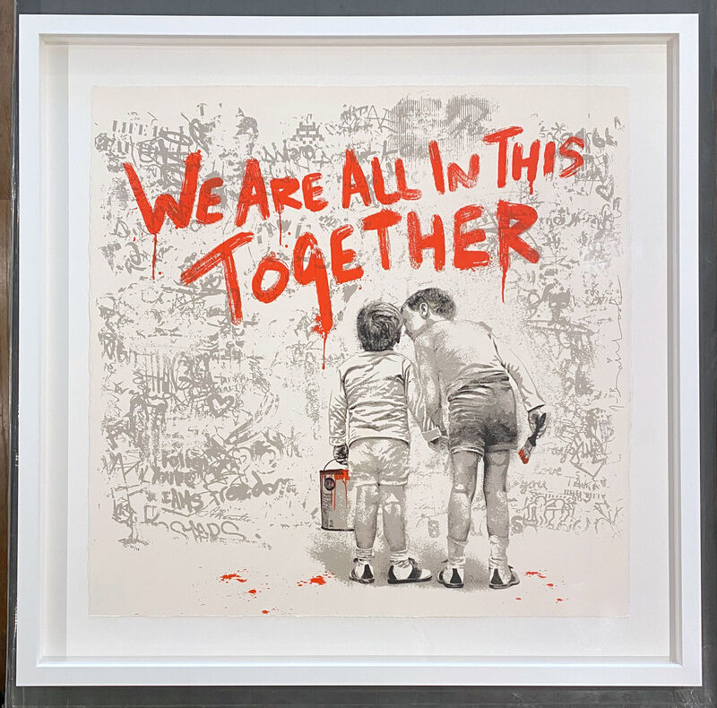 Mr. Brainwash, ‘We Are All In This Together (Red)’, 2020, Print, Silkscreen, Georgetown Frame Shoppe