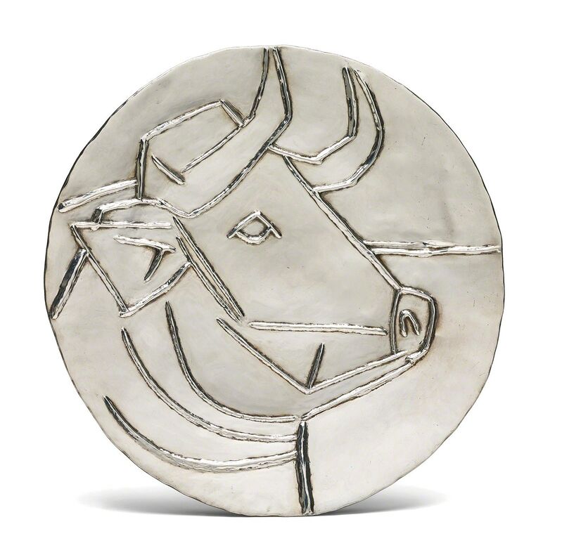Pablo Picasso, ‘Tête de taureau (Bull's Head)’, 1956, Design/Decorative Art, Repoussé silver plate., Phillips