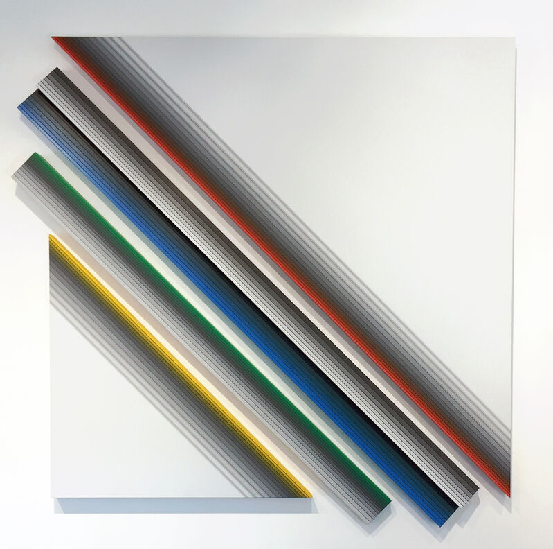 Darío Pérez-Flores, ‘Dynamique Chromatique B51 ’, 1993, Painting, Acrylic on canvas stretched on wood, Mark Hachem Gallery