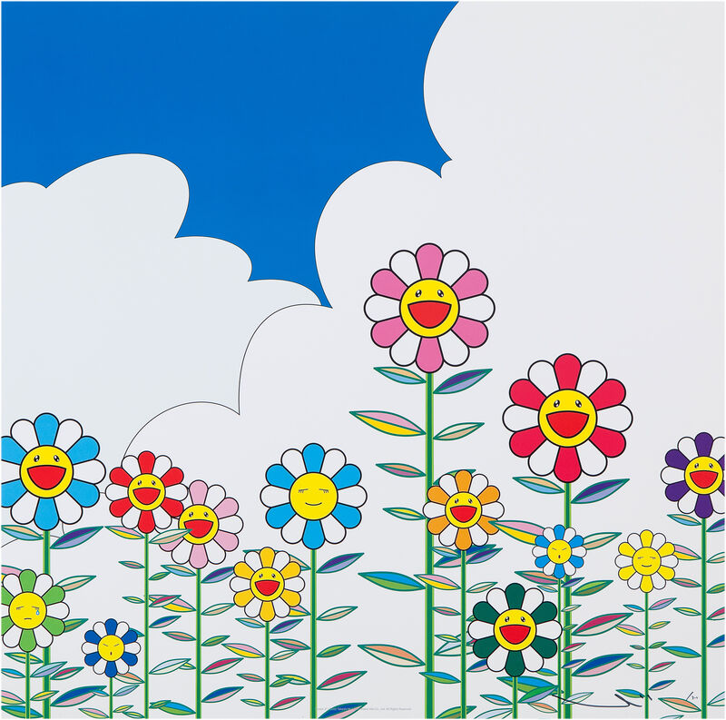 Takashi Murakami, ‘Flowers 2’, 2002, Print, Offset lithograph in colors with cold stamp and high gloss varnishing, Lougher Contemporary