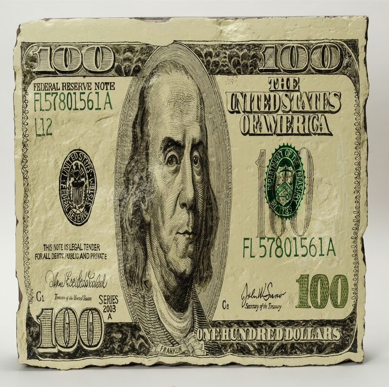 Wang Jin, ‘100 Dollars, from the Money Stones series’, 2006, Painting, Acrylic and gesso on stone, Heritage Auctions