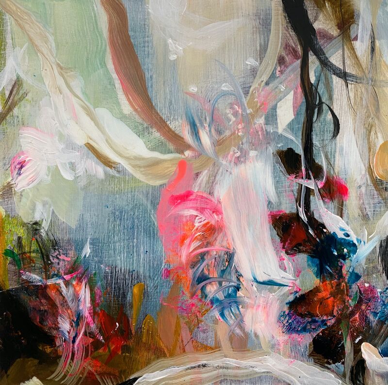 Jennifer JL Jones, ‘Earthly Delight II’, 2020, Mixed Media, Mixed media painting on wood, New River Fine Art