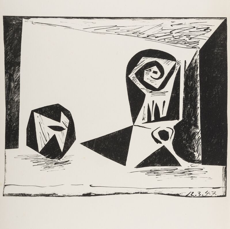 Pablo Picasso, ‘Composition au verre a pied (Bloch 431; Mourlot 77)’, 1947, Print, Lithograph, Forum Auctions