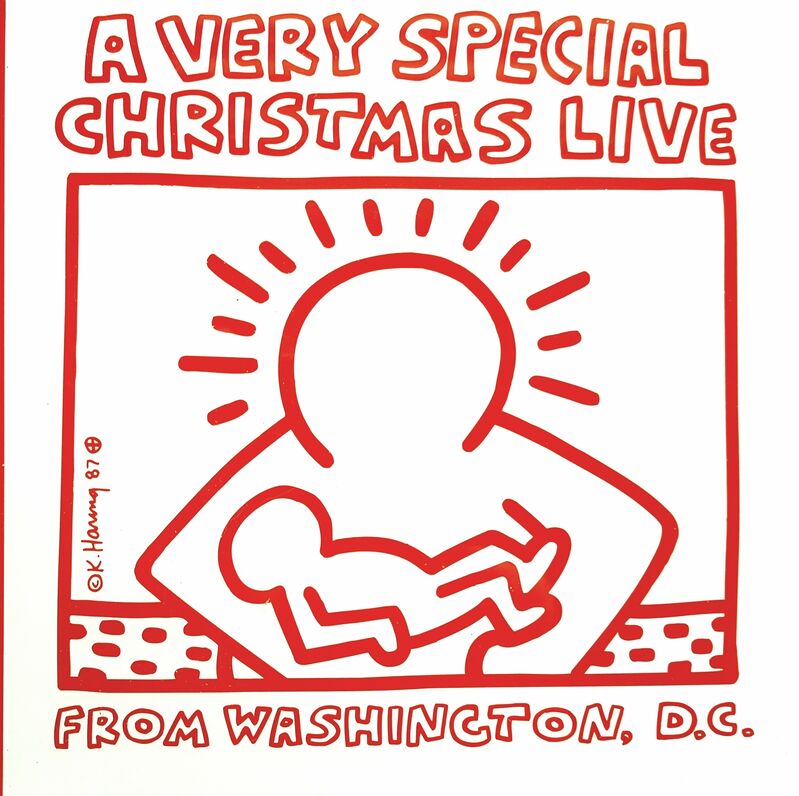 Keith Haring, ‘'A Very Merry Christmas Live From Washington D.C.' Poster’, Unknown, Posters, Offset lithograph in colours on glossy paper, artrepublic