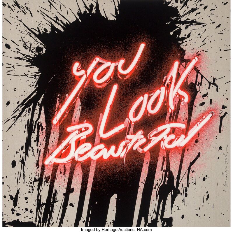 Mr. Brainwash, ‘You Look Beautiful’, 2018, Print, Screenprint in colors on hand torn archival paper, Heritage Auctions