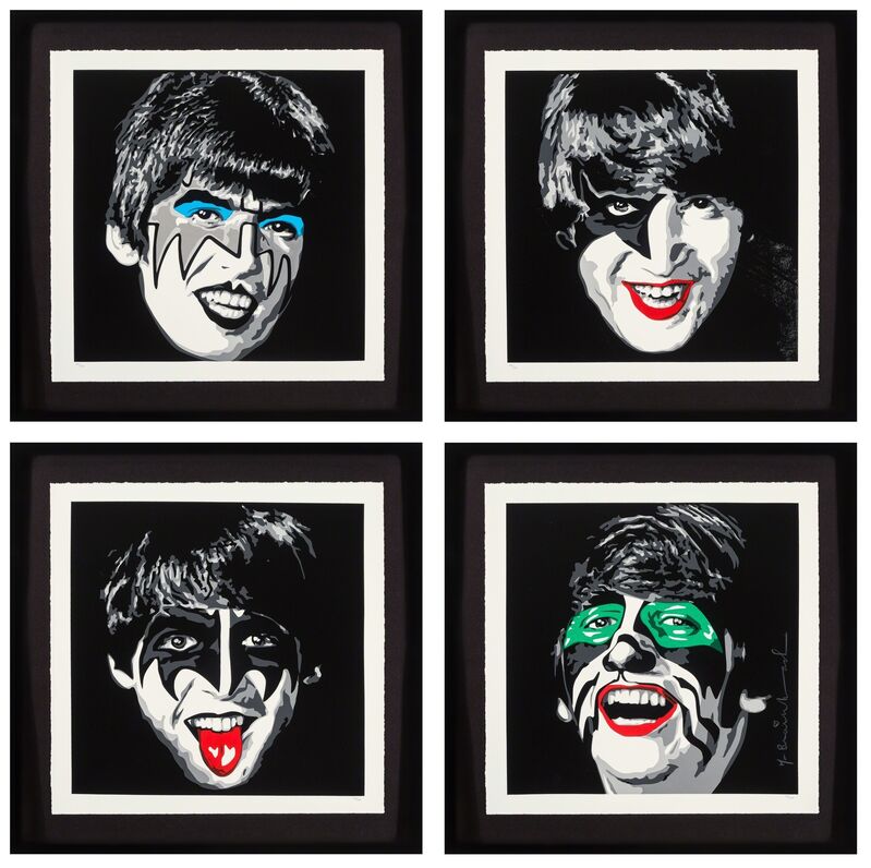 Mr. Brainwash, ‘Kiss the Beatles, set of four’, 2010, Print, Serigraphs in colors on archivalpaper, Heritage Auctions