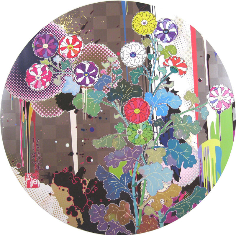 Takashi Murakami, ‘With Reverence, I Lay Myself Before You - Korin - Chrysanthemum’, 2010, Print, Offset lithograph, Lougher Contemporary