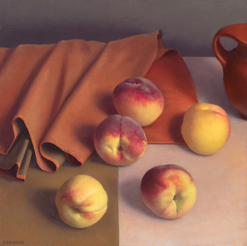 Amy Weiskopf, ‘Peaches’, 2019, Painting, Oil on canvas, Hirschl & Adler