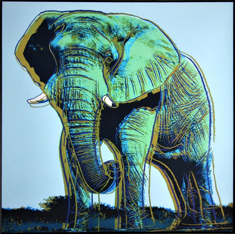 Andy Warhol, ‘Elephant for Art Basel 1987’, 1987, Print, Glossy color offset lithograph for Art Basel, Mounted and Unframed, EHC Fine Art Gallery Auction