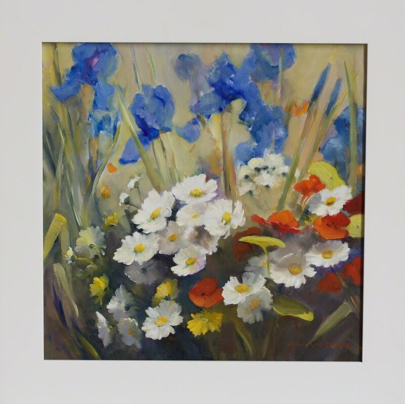 Jacqueline Fowler, ‘'Daisies and Irises II' ’, 2014, Painting, Oil on Canvas, Wentworth Galleries