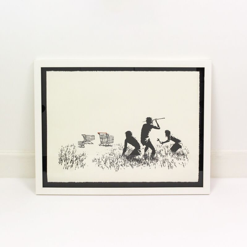 Banksy, ‘Trolleys (Black and White)’, 2007, Print, Screenprint, Lougher Contemporary