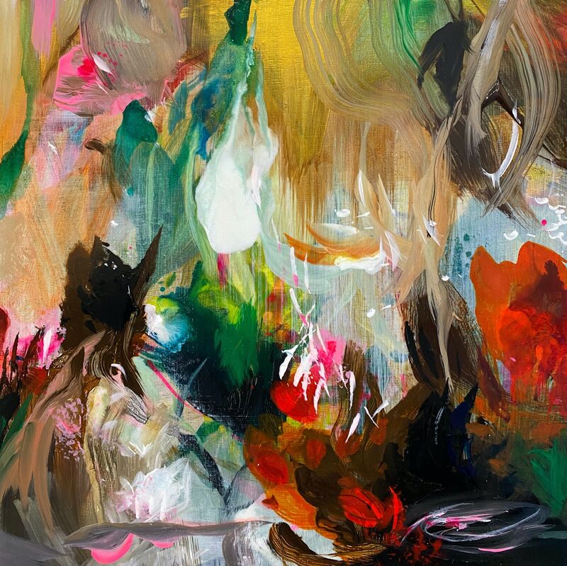 Jennifer JL Jones, ‘Earthly Delight IV’, 2020, Mixed Media, Mixed media painting on wood, New River Fine Art