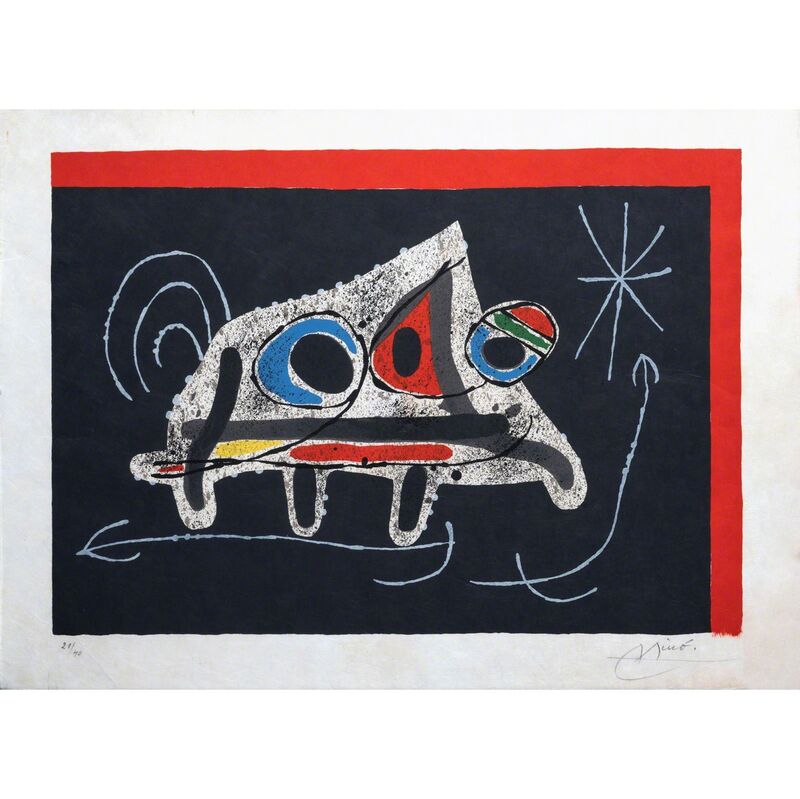 Joan Miró, ‘Le lézard aux plumes d'or, planche 1’, 1971, Print, Lithograph in colors on Japan Kochi paper, PIASA