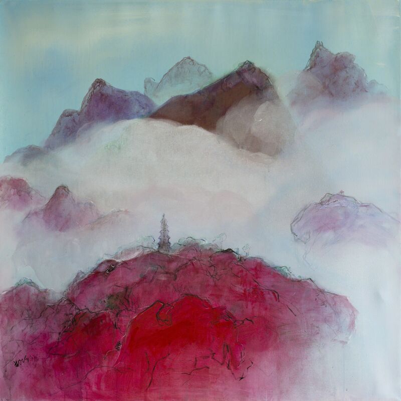 Zheng Zaidong, ‘Pagoda in the Clouds | 云锁山塔’, 2015, Painting, Acrylic on Canvas, Matthew Liu Fine Arts