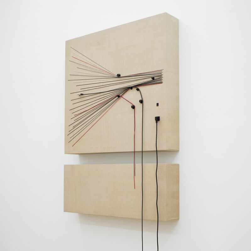 Naama Tsabar, ‘Transition’, 2016, Sculpture, Wood, canvas, electronics, cables, knobs, amplifier tubes, speakers, Spinello Projects