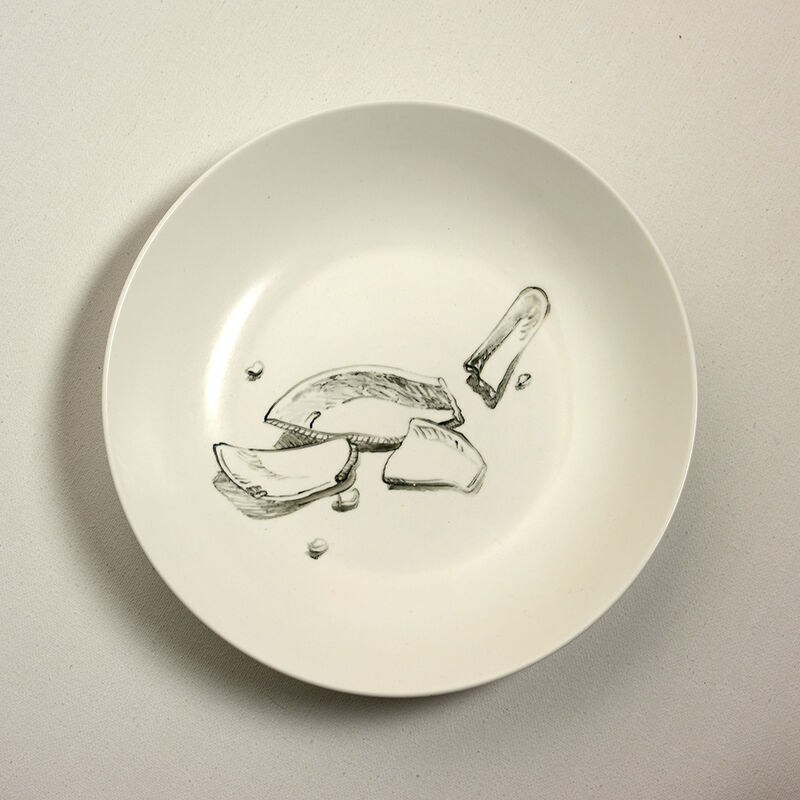 Chow Chun Fai 周俊輝, ‘Election, “Eat the Spoon too", Dish 5 ’, 2021, Sculpture, Porcelain, Karin Weber Gallery
