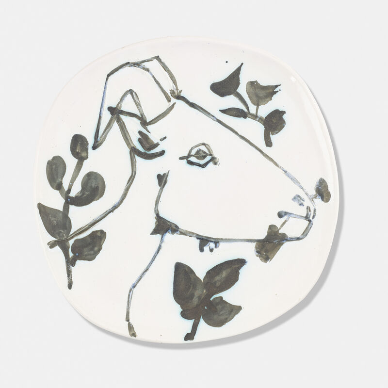Pablo Picasso, ‘Tête de Chèvre en Profil plate’, 1950, Textile Arts, Glazed earthenware with oxidized paraffin decoration, Rago/Wright/LAMA