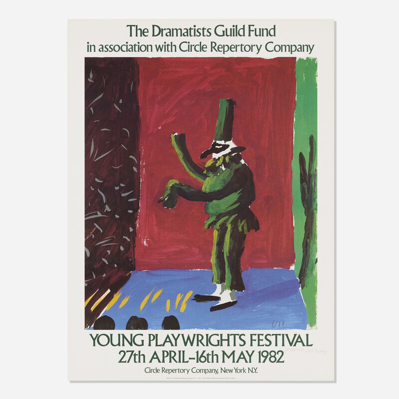 David Hockney, ‘Young Playwrights Festival’, 1980, Print, Offset lithograph in colors, Rago/Wright/LAMA