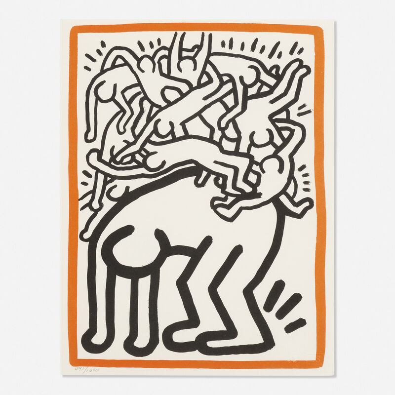 Keith Haring, ‘Untitled (Fight AIDS Worldwide)’, Print, Lithograph in colors, Rago/Wright/LAMA