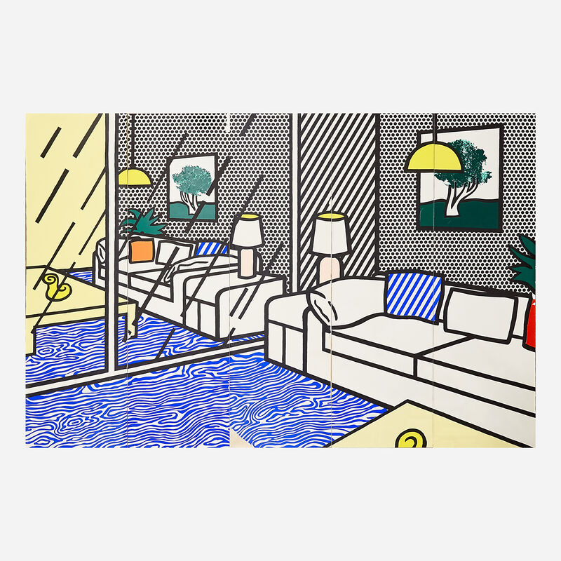 Roy Lichtenstein, ‘Wallpaper with Blue Floor Interior’, 1992, Print, Screenprint in colors (5 panels mounted to Plexiglas), Rago/Wright/LAMA