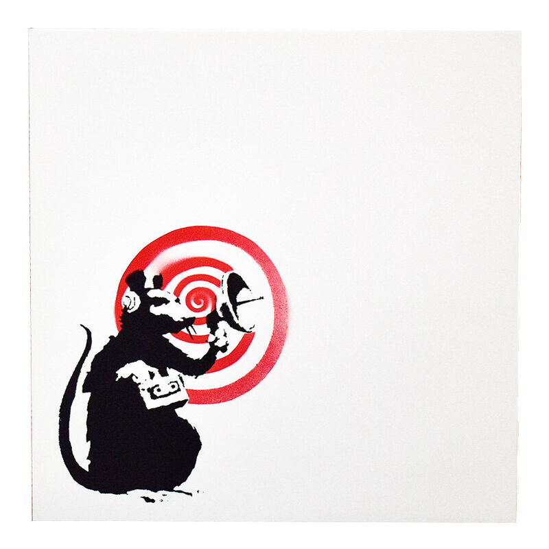 Banksy, ‘DIRTY FUNKER FUTURE (Radar Rat White Cover Record)’, 2008, Ephemera or Merchandise, Print in black and red colors on white record album cover, printed on both sides. Vinyl record also printed., Silverback Gallery
