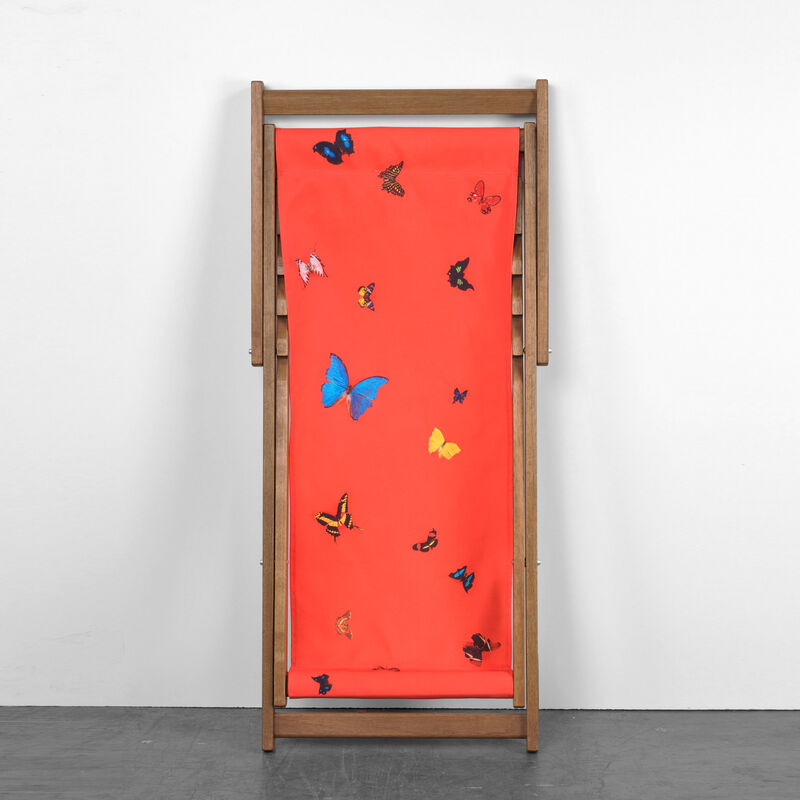 Damien Hirst, ‘Deckchair (Red)’, 2008, Design/Decorative Art, Merpauh timber frame and sail cloth fabric, Weng Contemporary