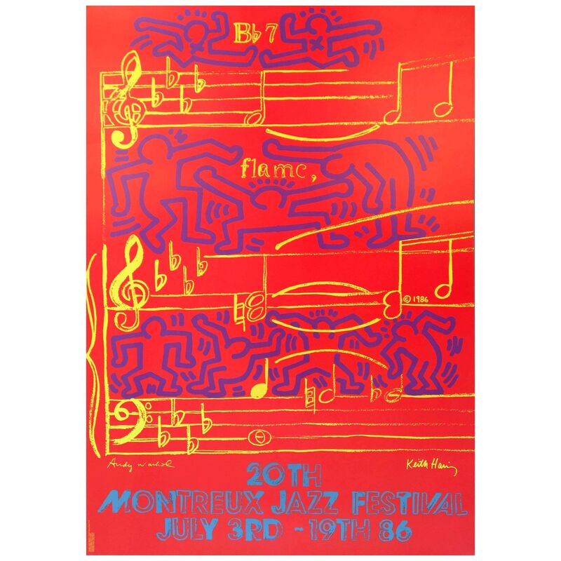 Keith Haring, ‘20th Montreux Jazz Festival’, 1986, Print, Offset lithograph in colours on thick wove paper, artrepublic