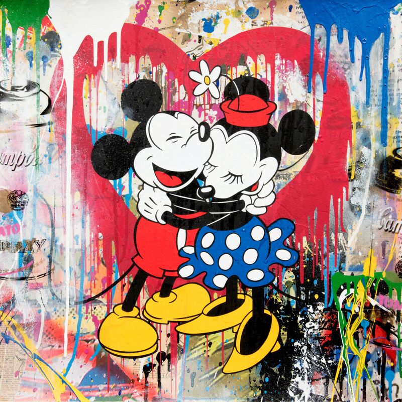 Mr. Brainwash, ‘Mickey & Minnie’, 2018, Print, Silkscreen and Mixed Media on Paper, Maddox Gallery