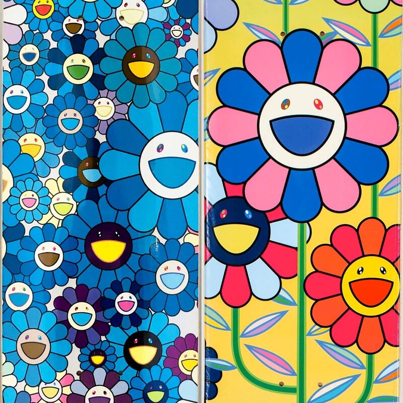 Takashi Murakami, ‘Takashi Murakami Flowers Skateboard Decks (Set of 2)’, 2017/2019, Design/Decorative Art, Screen-print on maple wood skate decks, Lot 180 Gallery