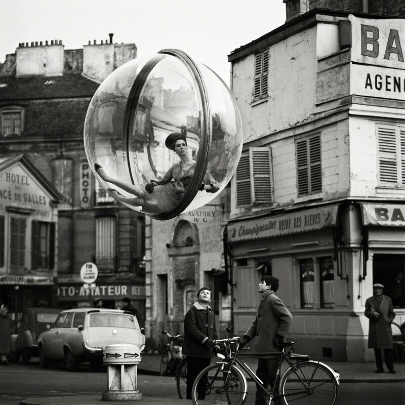 Melvin Sokolsky, ‘Bicycle Street, Paris’, 1963, Photography, Infused Dyes Sublimated on Aluminum, Holden Luntz Gallery