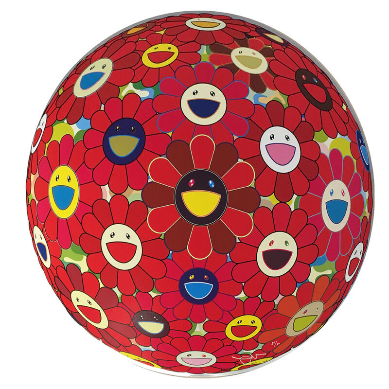 Takashi Murakami, ‘Red Flowerball (3D)’, 2013, Print, Offset Lithograph In Colors On Wove Paper, Hamilton-Selway Fine Art Gallery Auction