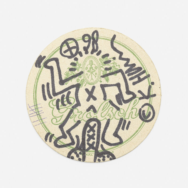 Keith Haring, ‘Untitled’, 1986, Drawing, Collage or other Work on Paper, Marker on coaster, Rago/Wright/LAMA