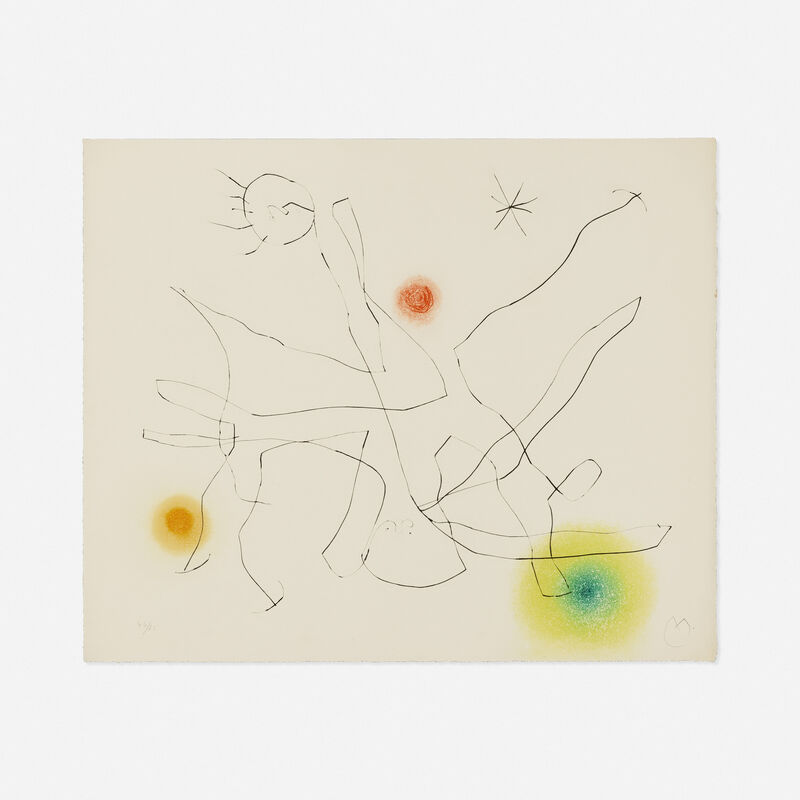 Joan Miró, ‘Untitled from the Flux de l'Aimant portfolio’, 1964, Print, Drypoint and aquatint in colors on BFK Rives, Rago/Wright/LAMA