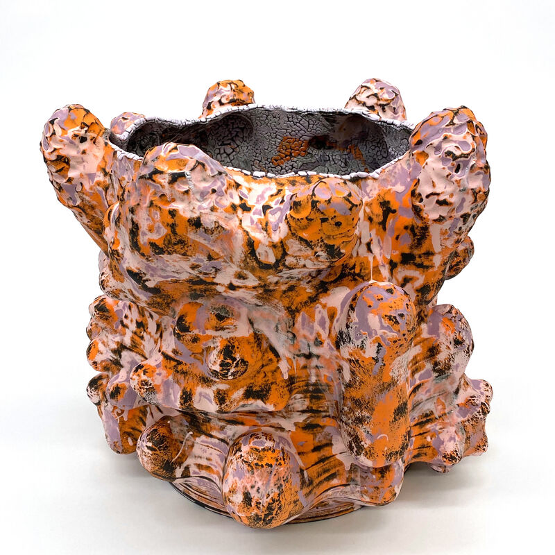 Vince Palacios, ‘Pink and Orange No1014’, 2020, Sculpture, Clay, Slip, Glaze, Various Flux, LaiSun Keane