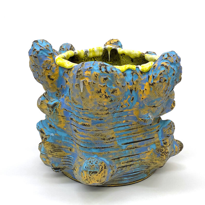Vince Palacios, ‘Blue and Yellow No1024’, 2020, Sculpture, Clay, Slip, Glaze, Various Flux, LaiSun Keane
