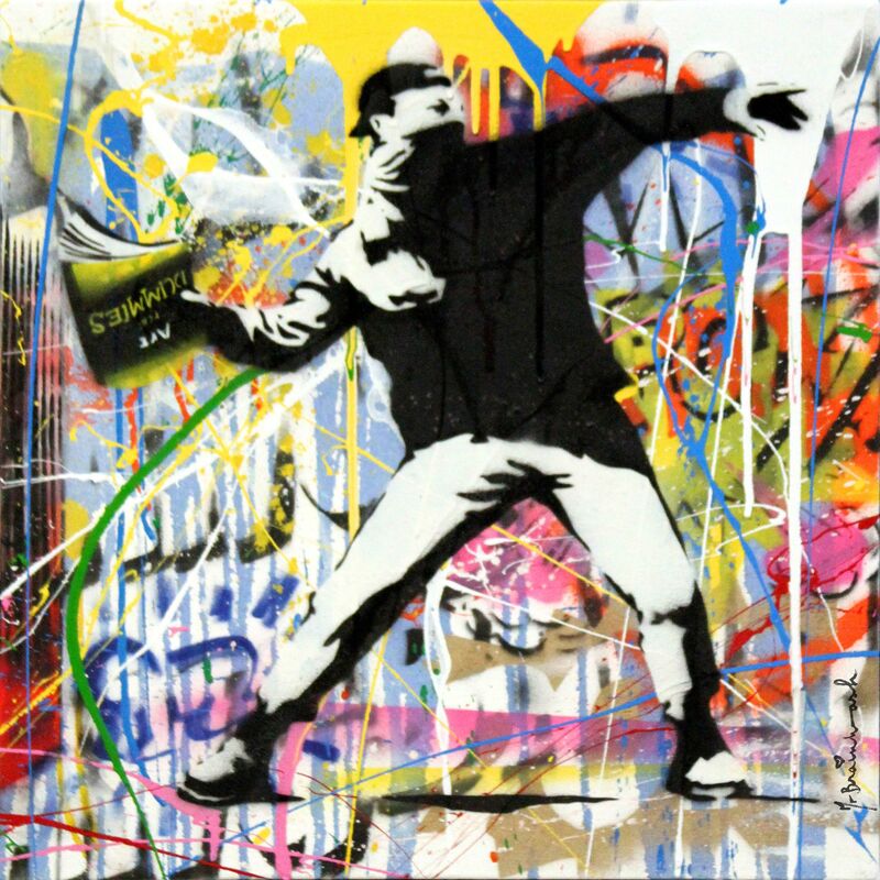 Mr. Brainwash, ‘Banksy Thrower (18)’, 2015, Painting, Stencil and Mixed Media on Canvas, Contessa Gallery