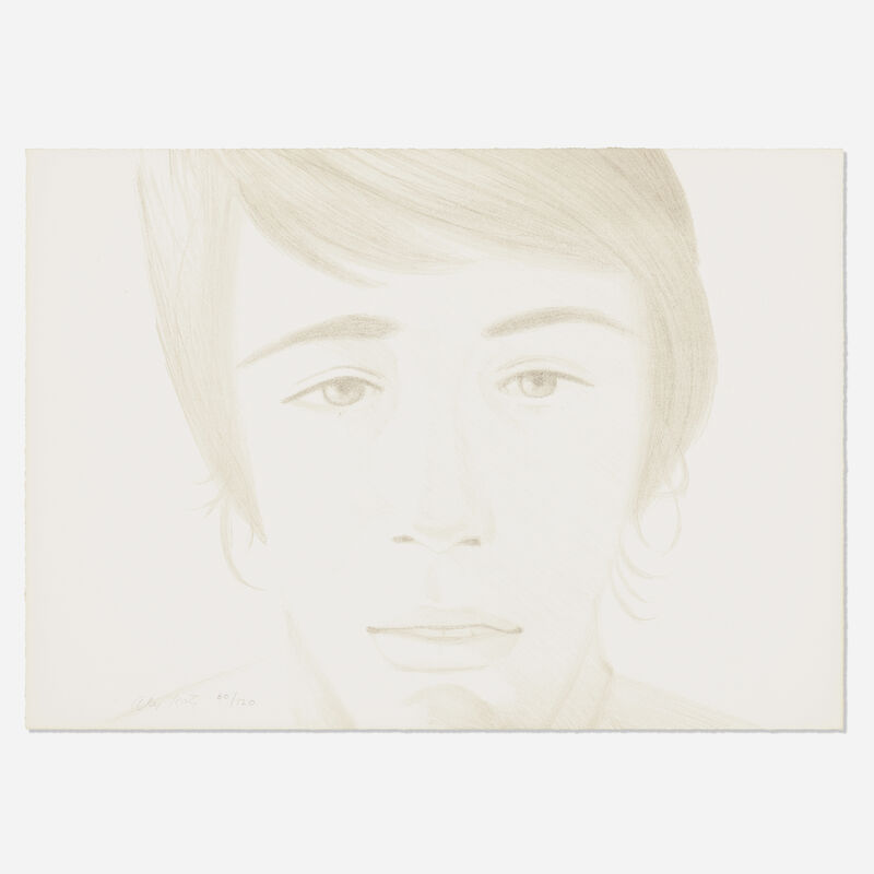 Alex Katz, ‘Vincent (from the Prints for Phoenix House portfolio)’, 1972, Print, Chalk lithograph in two gray colors on Arches, Rago/Wright/LAMA