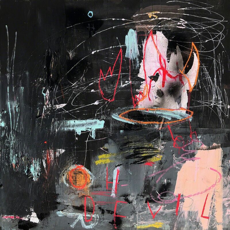 Gino Belassen, ‘Oh Devil’, 2019, Painting, Acrylic, Pastel, Spray Paint, Charcoal on Panel, Belhaus