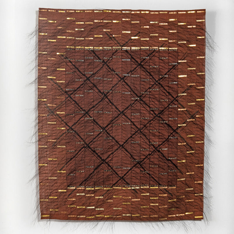 Adela Akers, ‘The Grid’, 2008, Textile Arts, Linen, horsehair, paint, metal foil, browngrotta arts