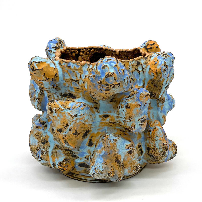 Vince Palacios, ‘Blue and Gold No1019’, 2020, Sculpture, Clay, Slip, Glaze, Various Flux, LaiSun Keane
