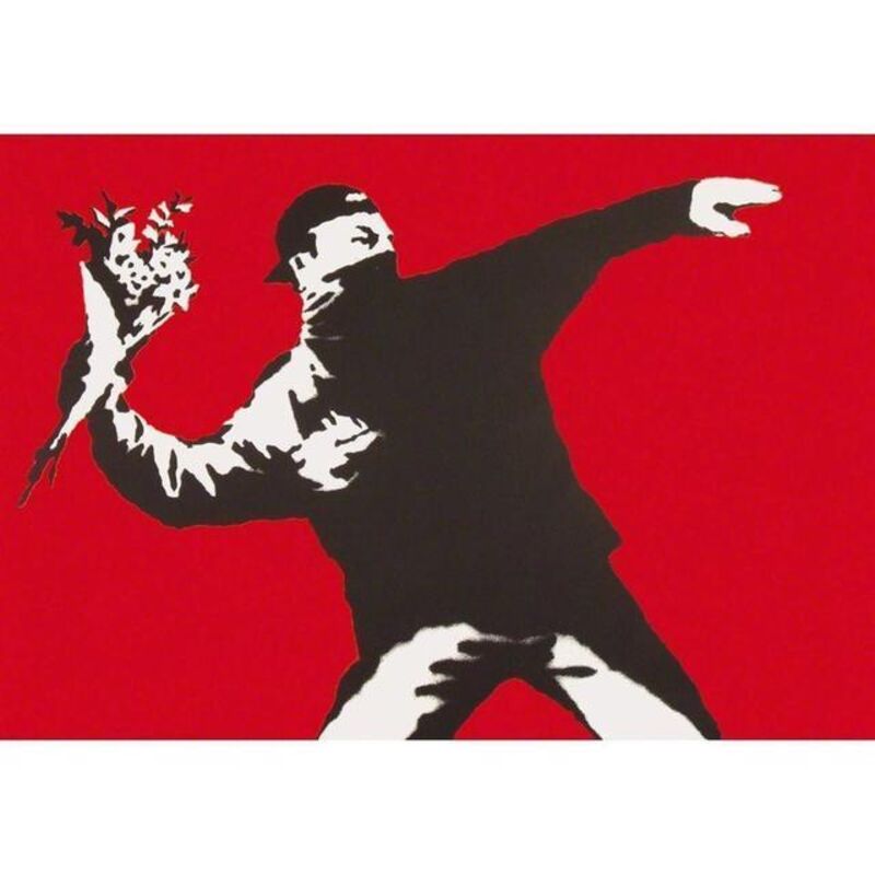 Banksy, ‘Love Is In The Air (Signed)’, 2003, Print, Screenprint on paper, ArtLife Gallery