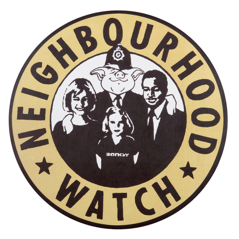 Banksy, ‘Neighbourhood Watch’, Ephemera or Merchandise, XXL Fasson crack-back paste-up sticker, Tate Ward Auctions