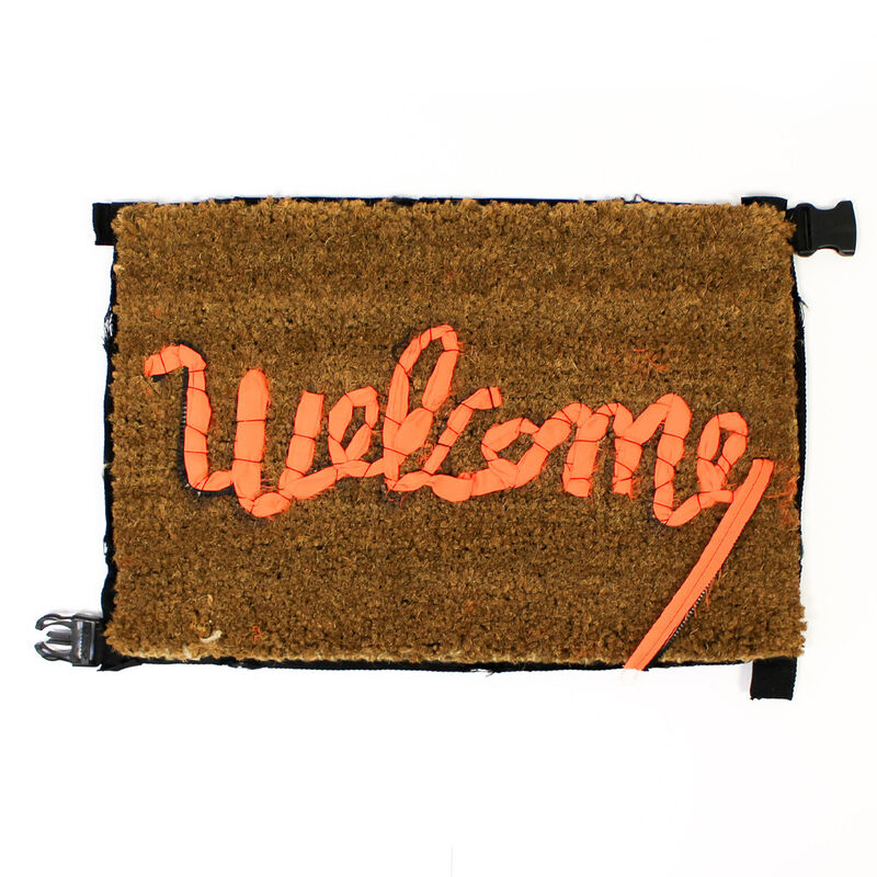 Banksy, ‘Welcome Mat’, 2019, Ephemera or Merchandise, Hand-stitched welcome mat using the fabric from life vests abandoned on the beaches of the Mediterranean, Lougher Contemporary